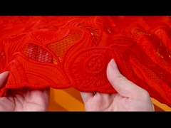 Decorar encaje 100% poliéster blanco bordado ojal ribete de encaje