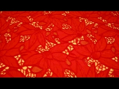 tela de encaje de tul con bordado de guipur de hoja hermosa