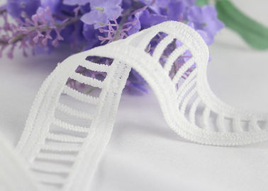 Flat Ladder Water Soluble Lace Trim , Decorative Lace Edging For Underwear / Garments
