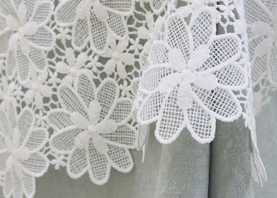 Floral Poly Dying Lace Fabric Guipure French Venice Lace